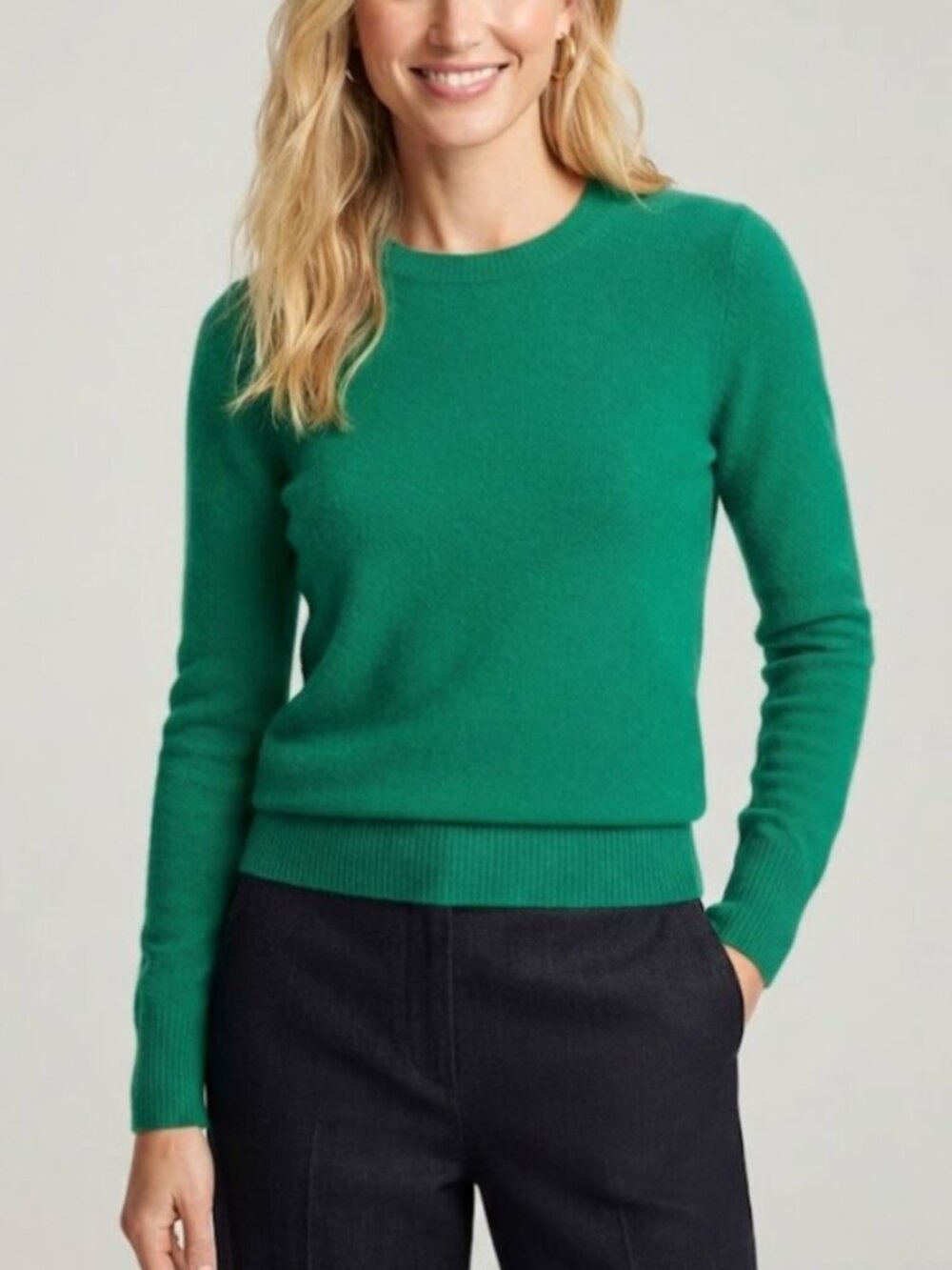 J. Crew NEW Cozy Wool Blend Crewneck Sweater in Extra-soft Yarn Kelly Green